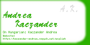 andrea kaczander business card